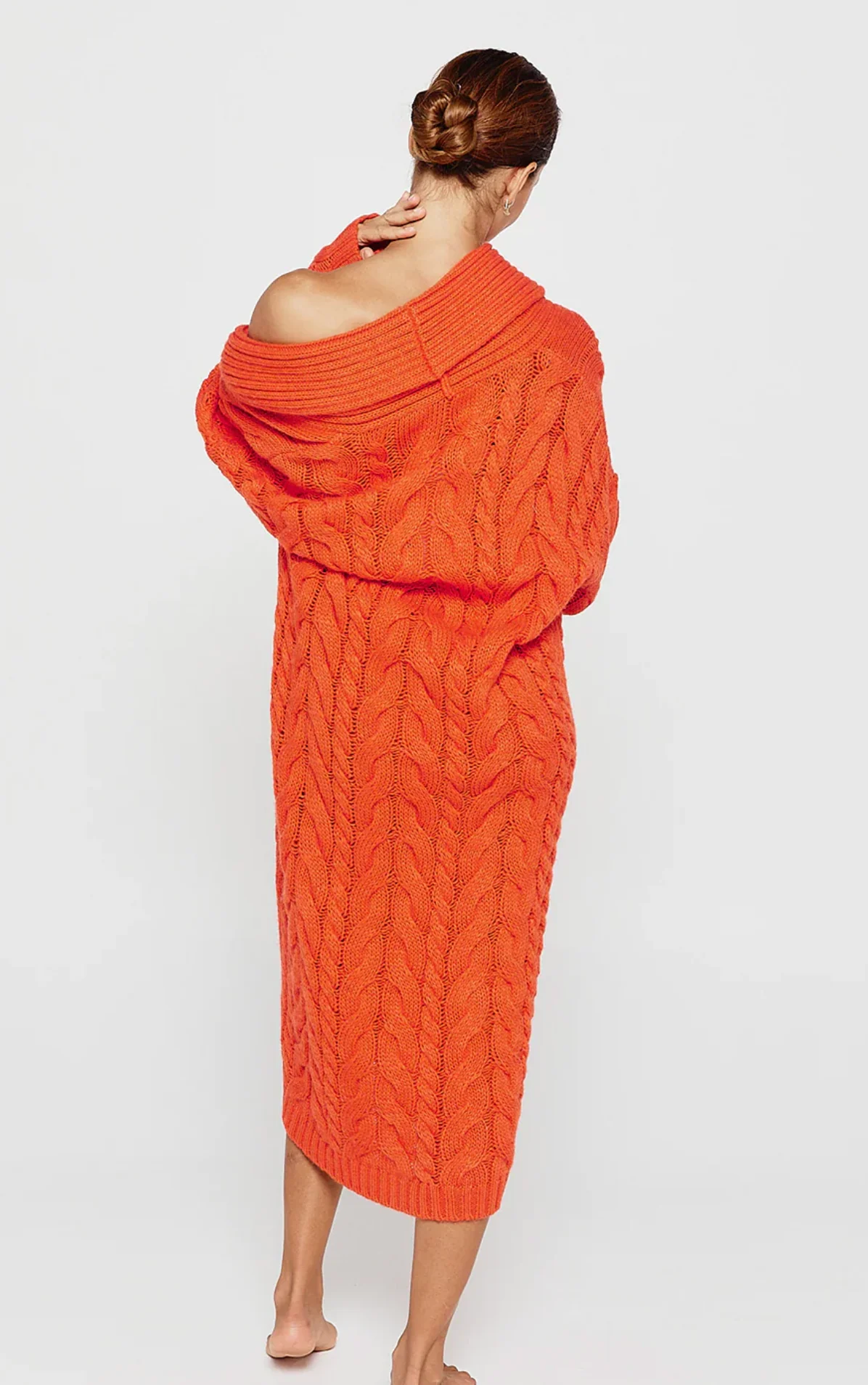 Tessa Cable Kit Cardigan FLAME - Image 3