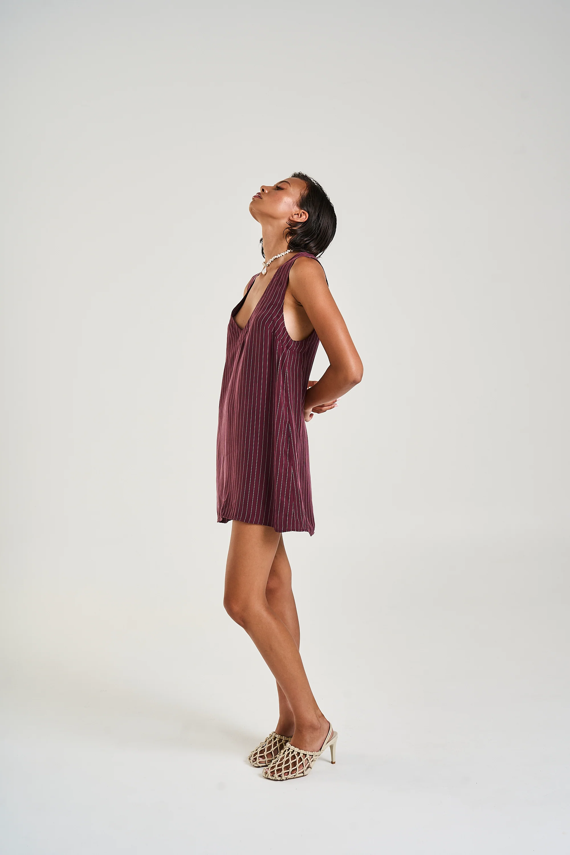 V-Neck Shift Dress KINA PINSTRIPE - Image 5