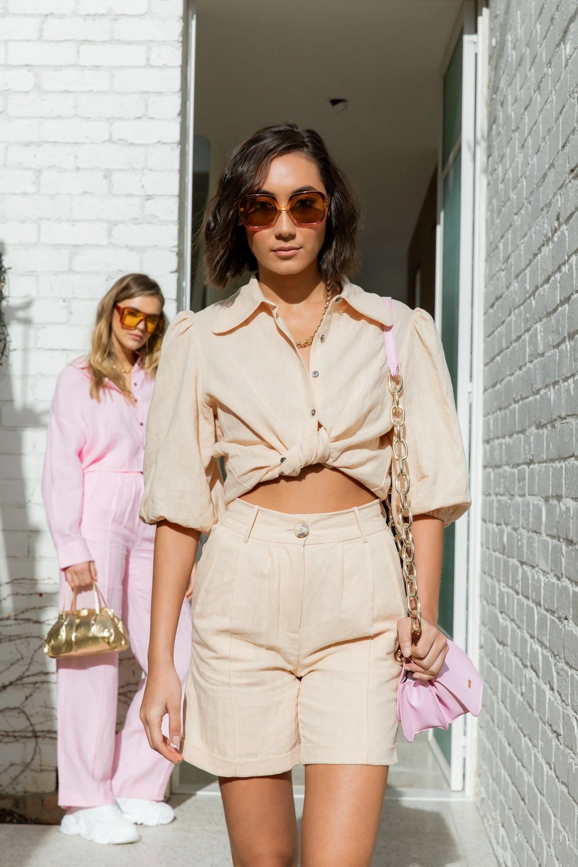Vera Linen Lounge Short Pale Sunset - Image 3
