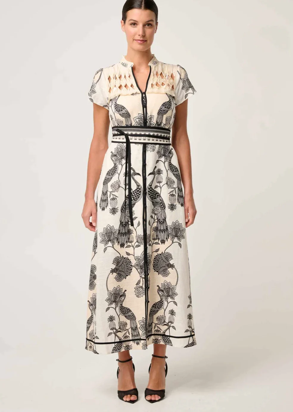 Xanthia Diamon Smock Yoke Linen Viscose IMPERIAL STONE - Image 7